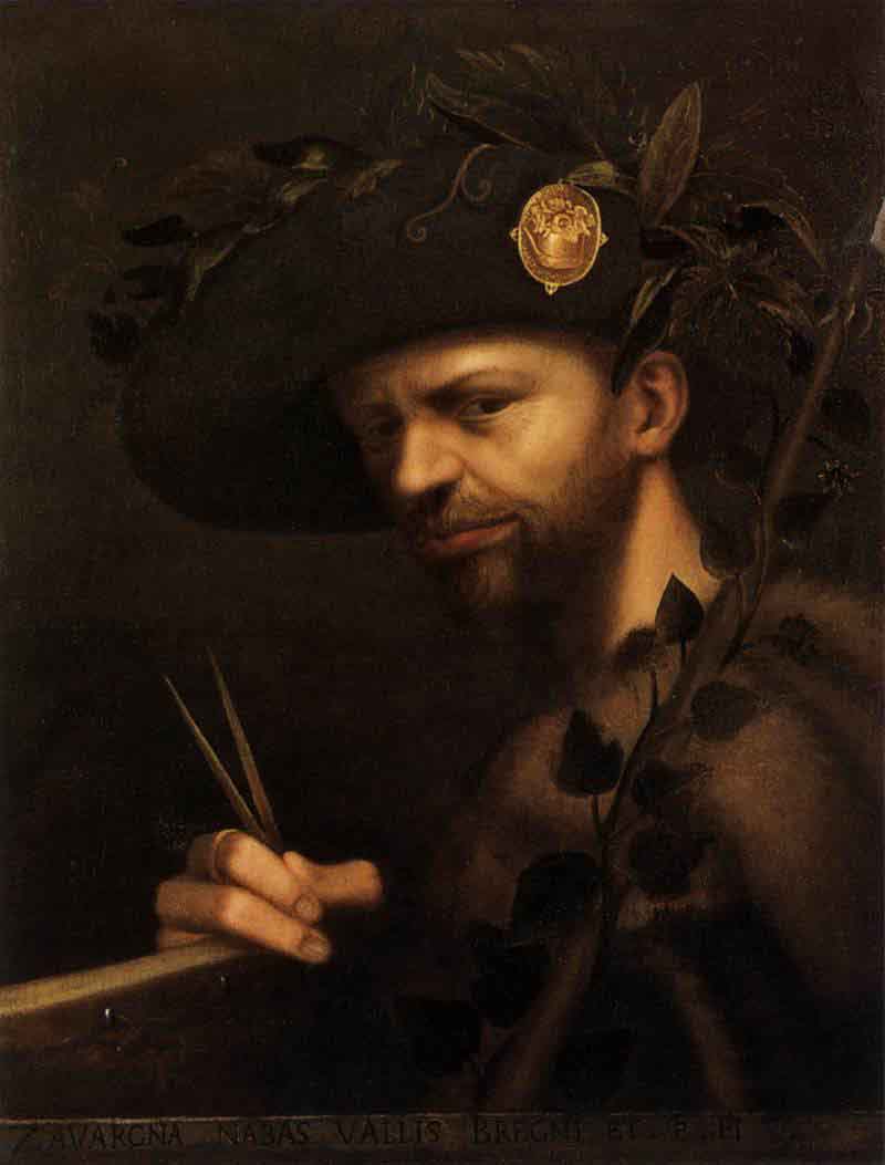 Giovanni Paolo Lomazzo self portrait as Abbot of the Accademia della Val di Blenio